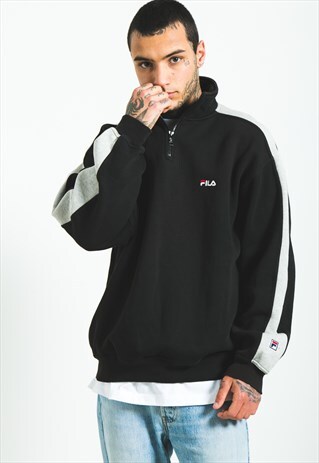 VINTAGE 80S FILA 1/4 ZIP SWEATSHIRT / S5481