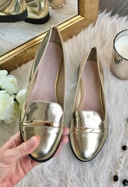 Gold & Black Loafers