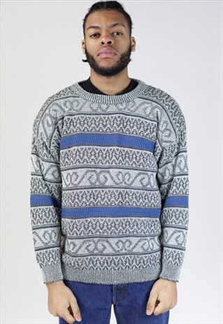 VINTAGE 90S PATTERNED KNIT JUMPER