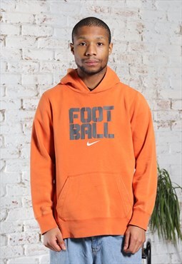 Vintage Nike Football Print Hoodie Orange