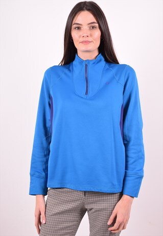 CHAMPION WOMENS VINTAGE TRACKSUIT TOP LARGE BLUE 90S