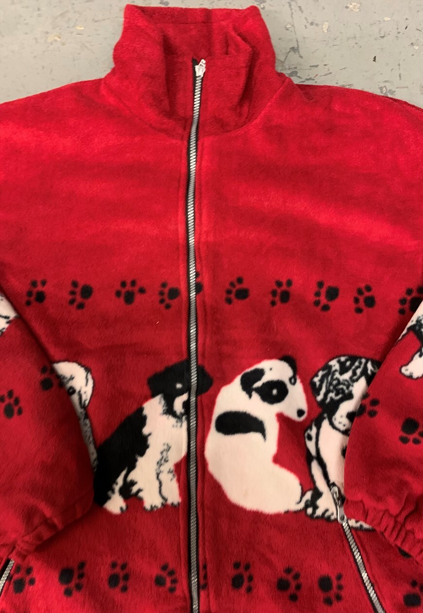 Dog print fleece on sale jackets