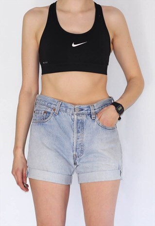 VINTAGE 90'S HIGH WAIST LIGHT BLUE LEVI SHORTS