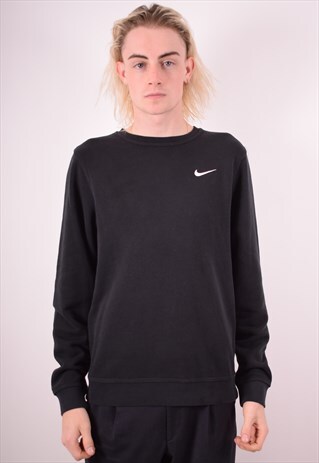 NIKE MENS VINTAGE SWEATSHIRT JUMPER SMALL BLACK 90S