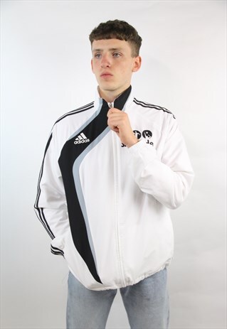 VINTAGE ADIDAS ZIP-UP WHITE SPORTS JACKET