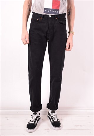 LEVI'S 501 MENS VINTAGE JEANS W31 L34 BLACK 90S