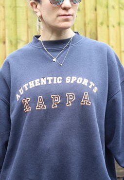 Vintage Y2K Kappa embroidered spellout sweatshirt in navy