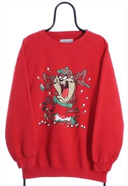 Vintage Looney Tunes Golf Taz Red Sweatshirt Womens