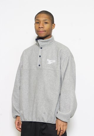VINTAGE REEBOK 1/4 BUTTON UP FLEECE