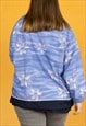 VINTAGE  CRAZY TRACK JACKET FLOWERS IN BLUE L