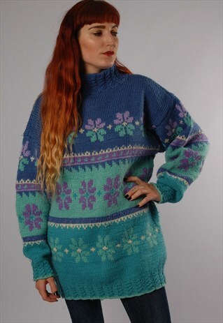 VINTAGE 80'S OVERSIZE KNITTED JUMPER