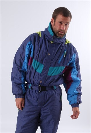 VINTAGE ETIREL FULL SKI SUIT SNOW L 42" 44" TALL FIT (51X)