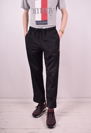 NIKE MENS VINTAGE TRACKSUIT TROUSERS W32 L29 BLACK 90S