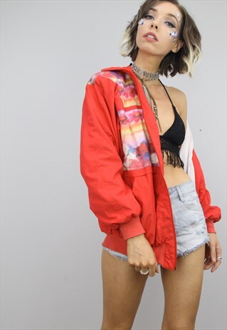 VINTAGE 80S 90S OVERSIZED FESTIVAL SHELL JACKET