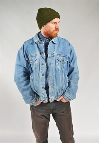 VINTAGE LIGHT BLUE LINED DENIM JACKET