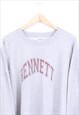 VINTAGE BENNETT SWEATSHIRT GREY PULLOVER WITH SPELL OUT