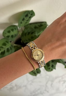 Vintage Womens Citron Two Tone Chain Quartz Watch