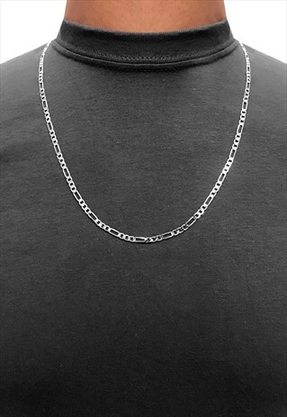 4MM 18" 925 STERLING SILVER FIGARO NECKLACE CHAIN