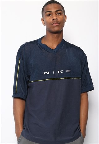 VINTAGE NIKE SPELLOUT LOGO T-SHIRT NAVY BLUE