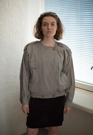 VINTAGE 80'S GREY BOMBER JACKET