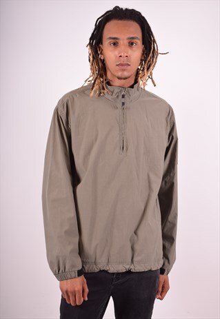 NIKE MENS VINTAGE PULLOVER JACKET LARGE KHAKI 90S