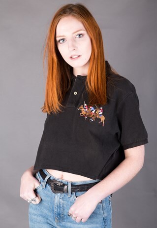 REWORKED VINTAGE RALPH LAUREN CROP POLO