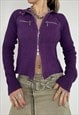 VINTAGE 90S KNIT CARDIGAN DOUBLE ZIP JUMPER SWEATER Y2K TOP