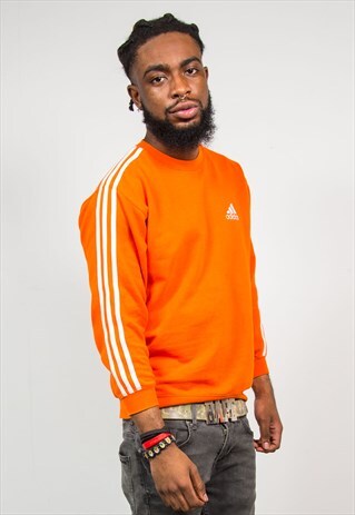 ADIDAS 90'S VINTAGE ORANGE SWEATSHIRT SWEATER