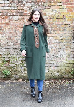 Revival Vintage 1940s Olive Green Wool Coat