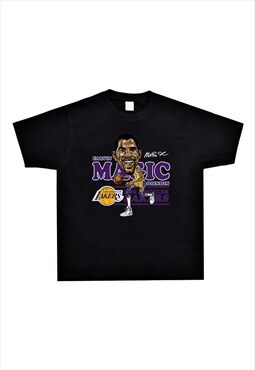 Black Magic Johnson Retro fans T shirt tee 