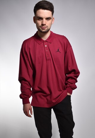 VINTAGE 90S NIKE JORDAN LONG SLEEVE POLO TOP