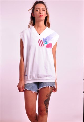 VINTAGE ADIDAS 90S RETRO ABSTRACT PRINT VEST