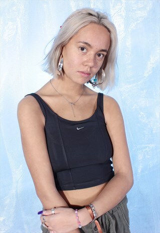 VINTAGE NIKE ASPHALT GREY SPORTS CROP TOP