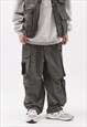EXTERNAL POCKETS PANTS THIN CARGO WIND JOGGERS IN BLUE