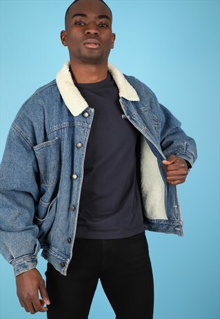 VINTAGE SHERPA PATCHWORK DENIM JACKET NJ460