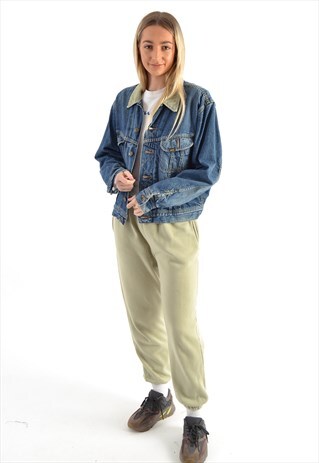 LEE FLANNEL LINED CORDUROY COLLAR DENIM JACKET GDF2066