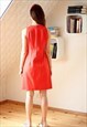 ORANGE SHORT HANDMADE DRESS WITH WHITE RUFFLES