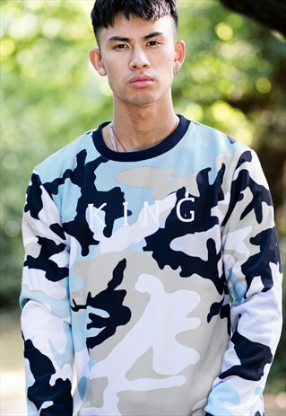 ALDGATE SWEATSHIRT - SKY BLUE CAMO