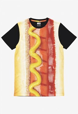 Hot Dog Unisex Digital Photo Print Food T-Shirt 