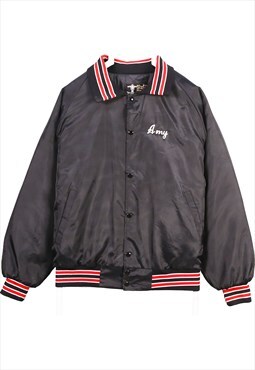 Vintage 90's North Trail Varsity Jacket Nylon Bomber Button