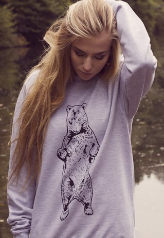 ART DISCO 'BEAR HUG' GREY SWEATSHIRT