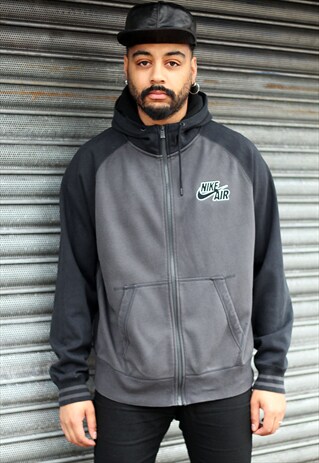 NIKE AIR GREY ZIP UP VINTAGE HOODIE