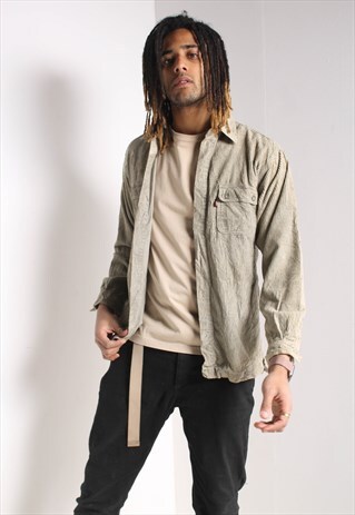 VINTAGE CORDUROY CORD SHIRT HEAVYWEIGHT BEIGE
