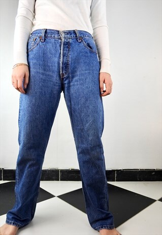 VINTAGE MEDIUM BLUE WASHED 501 JEANS 052