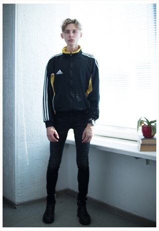 VINTAGE 90'S BLACK/YELLOW SPORT JACKET