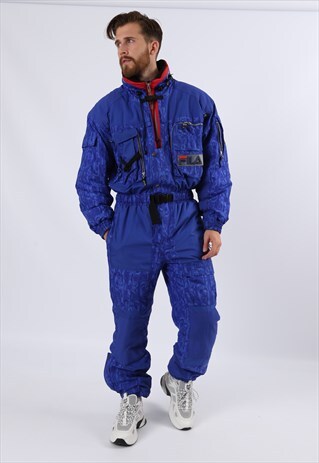 VINTAGE 90'S FILA 'TEAM ITALIA' FULL SKI SUIT M / L 42" (6CK