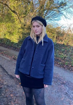Vintage Winter Thick Teddy Bear Plush Fleece Trench Coat