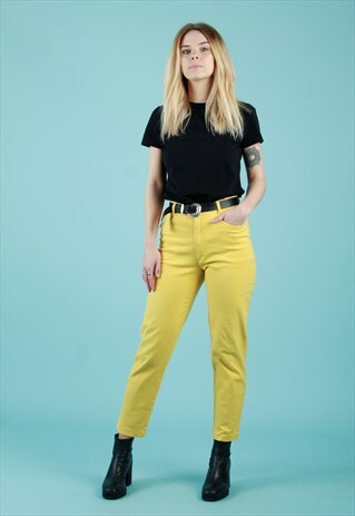 VINTAGE 90S BETTY BARCLAY COMFORTFIT YELLOW JEANS