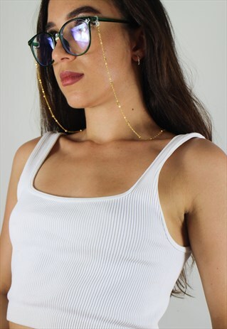 Y2K Glasses Chain in Gold with Ball Detail