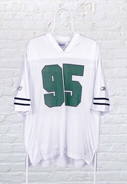 Vintage Reebok NFL Jersey 1995 White Green Large 